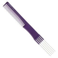 Расческа для начеса с металлическими зубцами DEWAL BEAUTY фиолетовая 19,0 см.DEWAL BEAUTY DBFI6506
